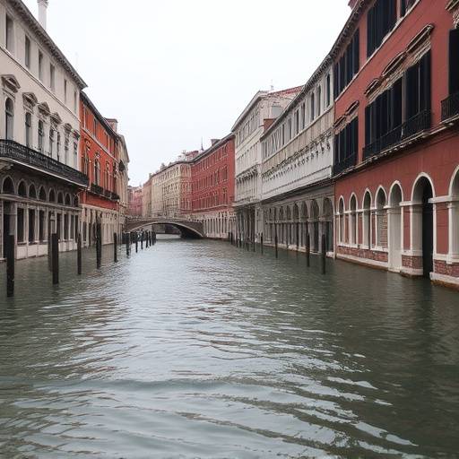 Canale di Venezia durante un'alta marea